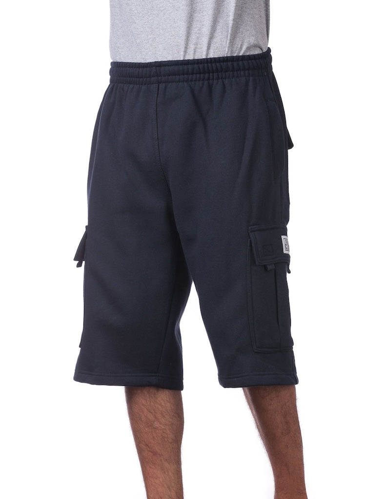 PRO CLUB HEAVYWEIGHT FLEECE CARGO SHORTS - NAVY FRONT