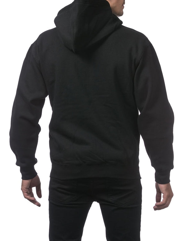 PRO CLUB HEAVYWEIGHT FLEECE FULL ZIP HOODIE - BLACK BACK