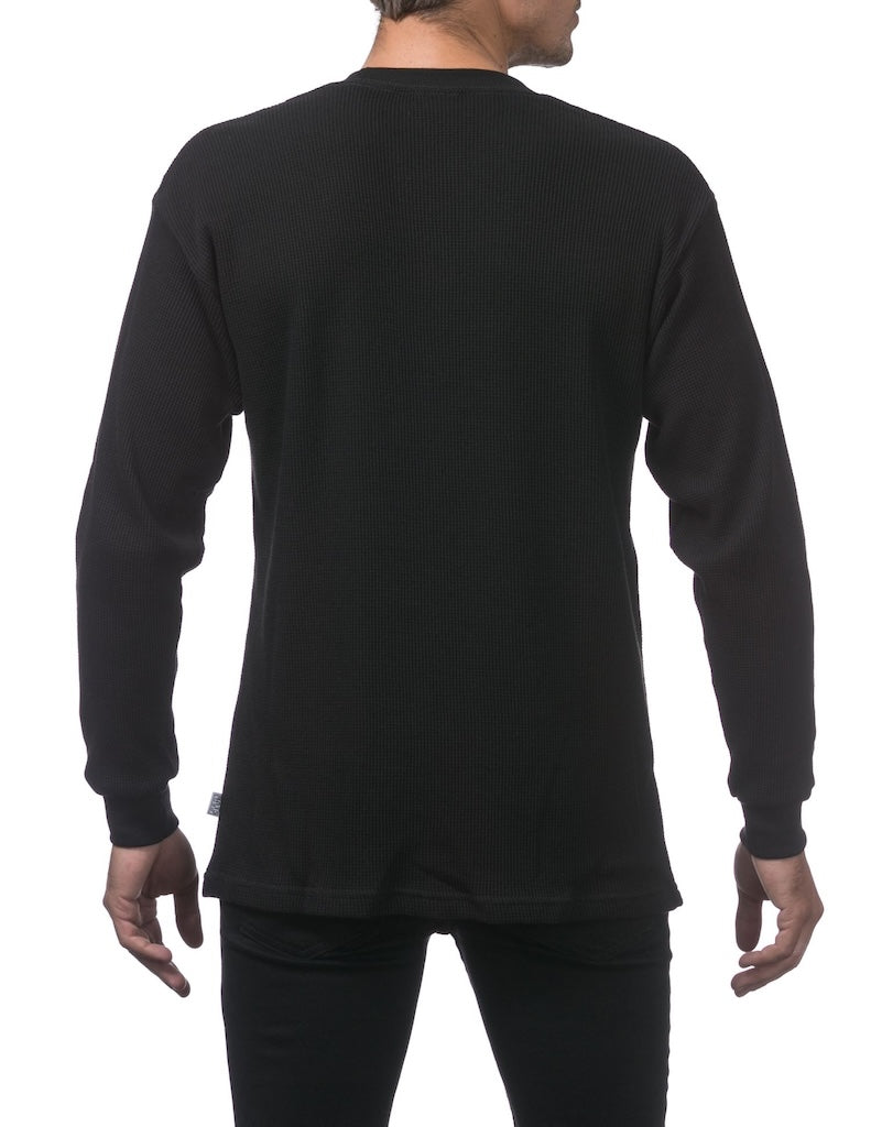 PRO CLUB HEAVYWEIGHT LONG SLEEVE THERMAL - BLACK BACK