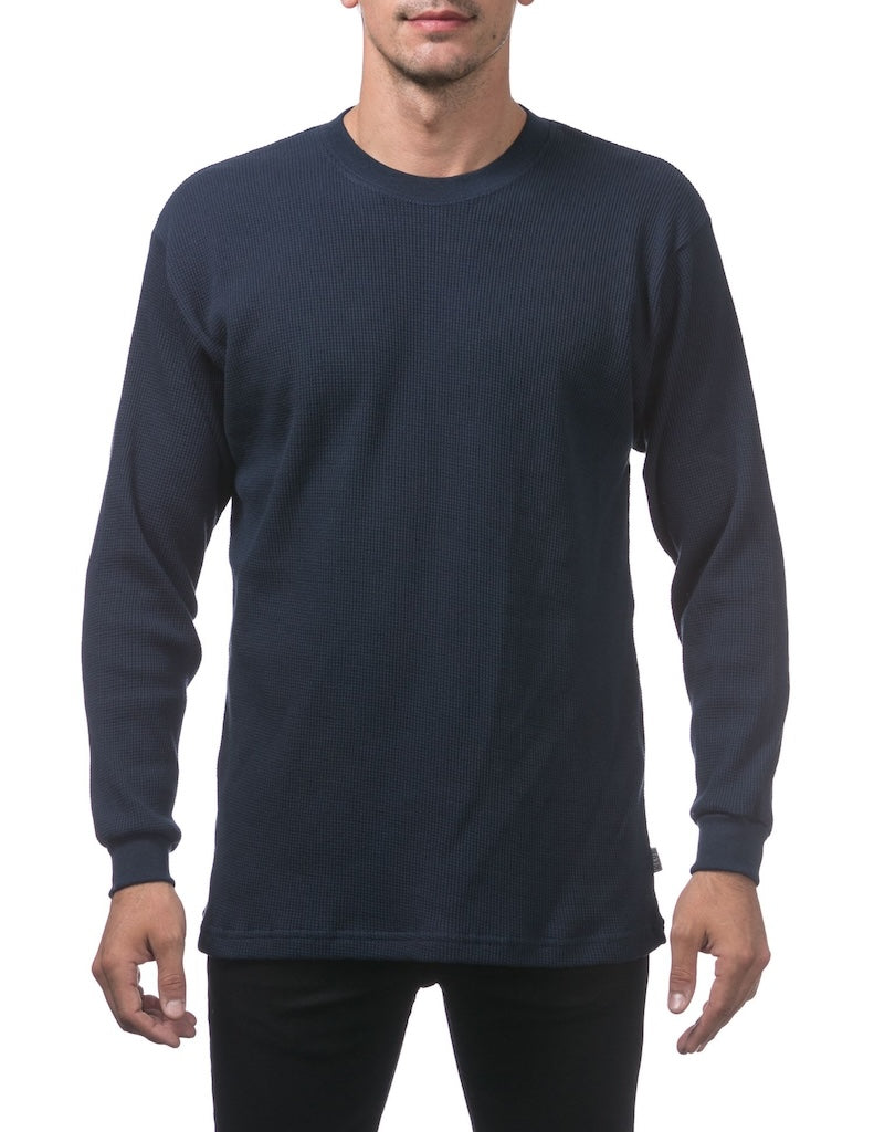 PRO CLUB HEAVYWEIGHT LONG SLEEVE THERMAL - NAVY FRONT