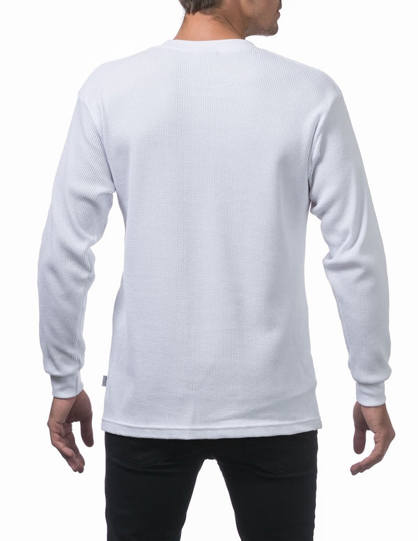 PRO CLUB HEAVYWEIGHT LONG SLEEVE THERMAL - WHITE BACK