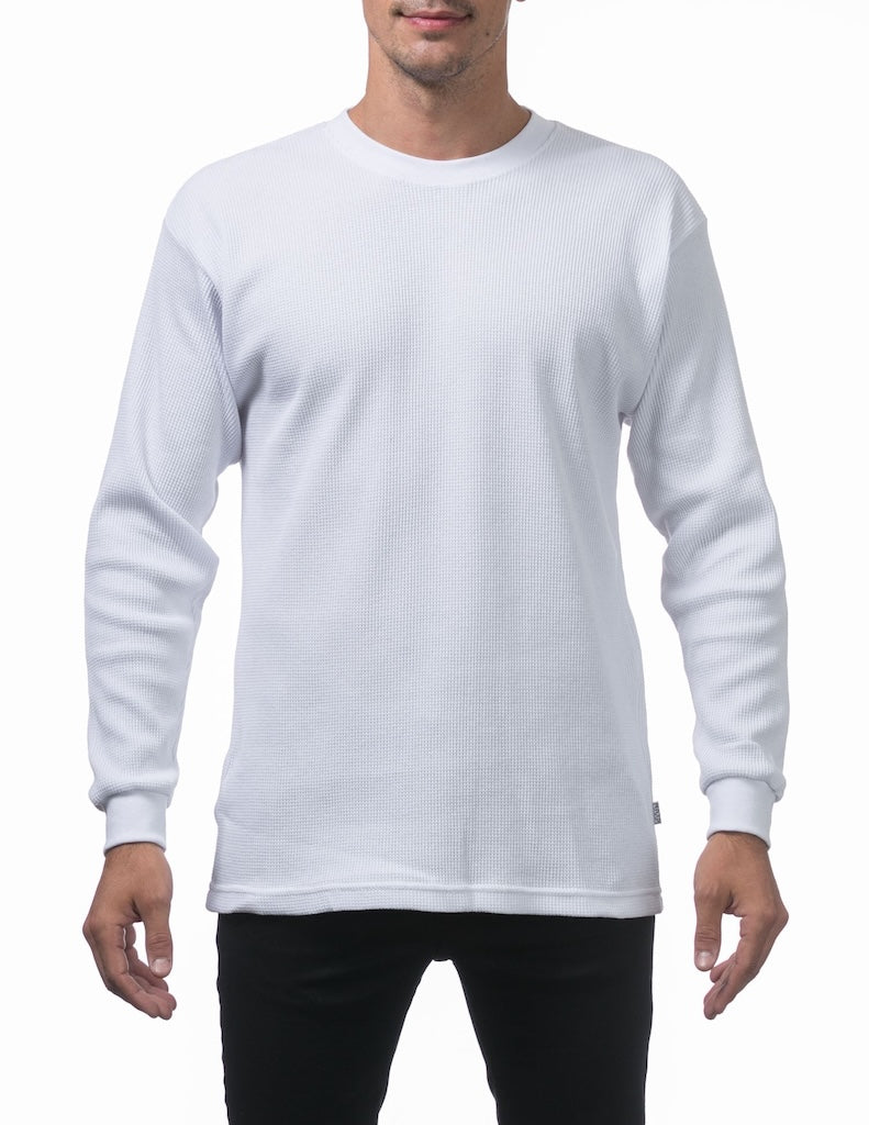 PRO CLUB HEAVYWEIGHT LONG SLEEVE THERMAL - WHITE FRONT