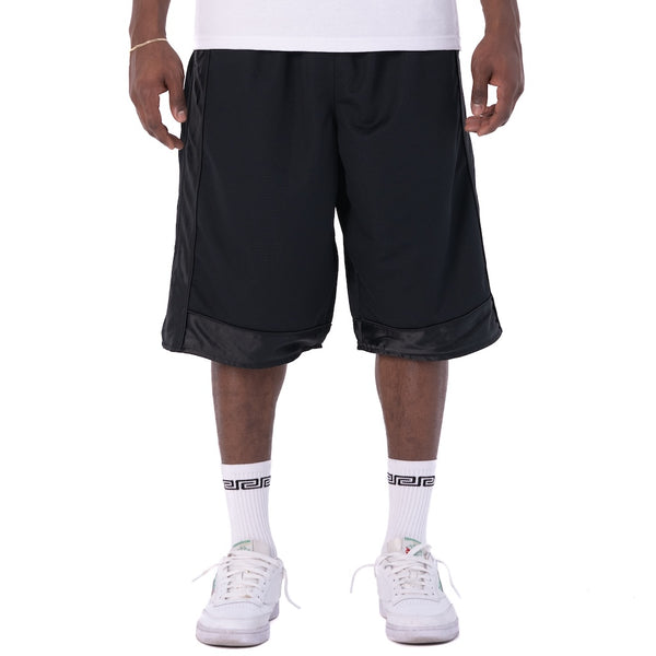 PRO CLUB HEAVYWEIGHT MESH BASKETBALL SHORTS - BLACK FRONT