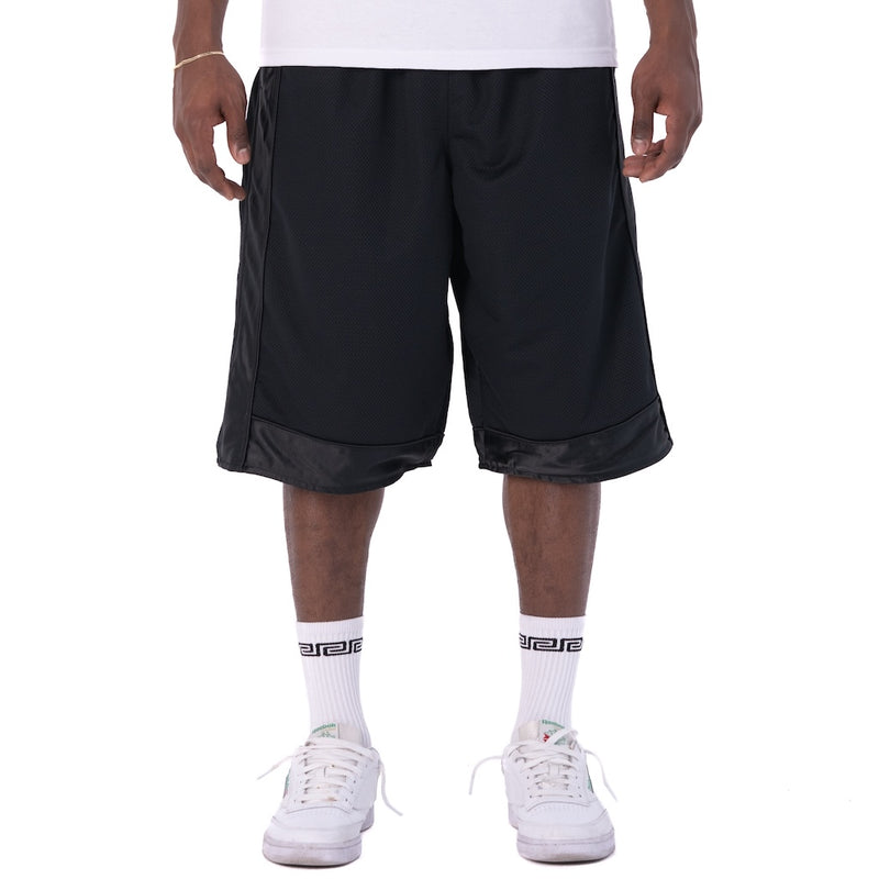 PRO CLUB HEAVYWEIGHT MESH BASKETBALL SHORTS - BLACK FRONT