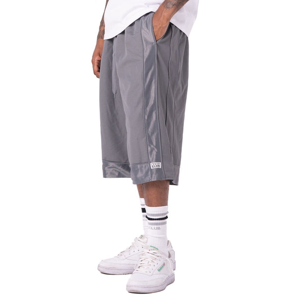 PRO CLUB HEAVYWEIGHT MESH BASKETBALL SHORTS - GREY SIDE