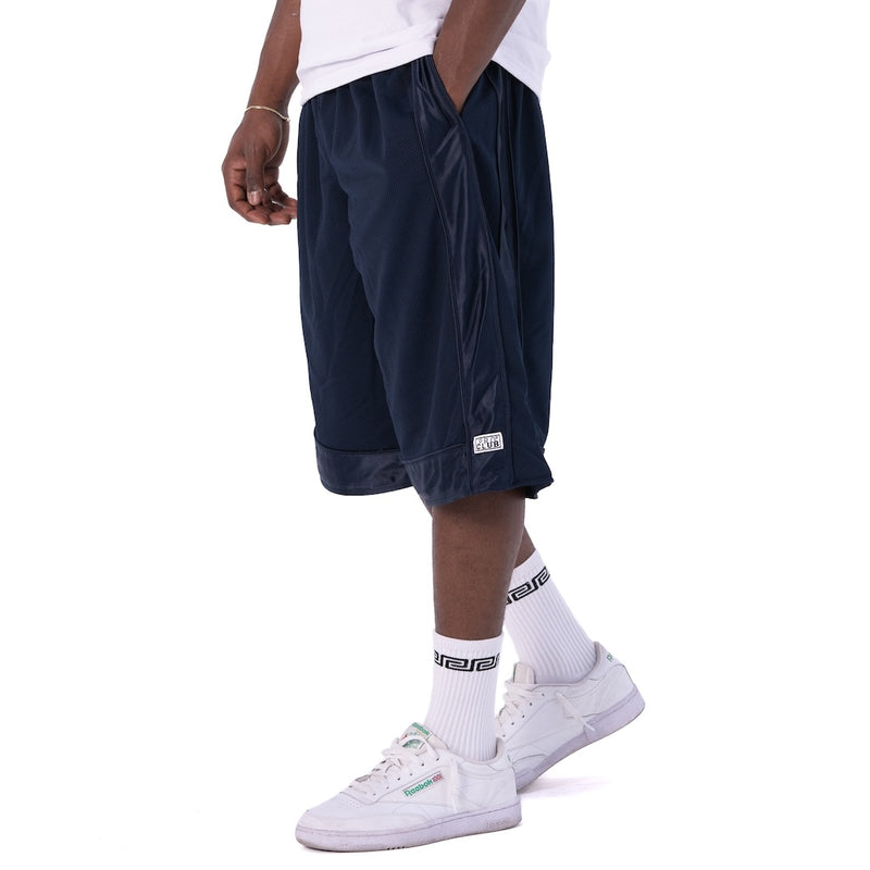 PRO CLUB HEAVYWEIGHT MESH BASKETBALL SHORTS - NAVY SIDE