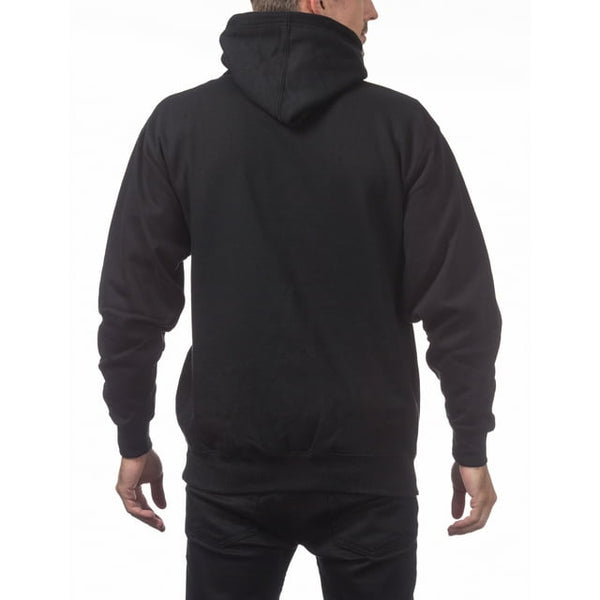 PRO CLUB HEAVYWEIGHT PULLOVER HOODIE - BLACK BACK SIDE