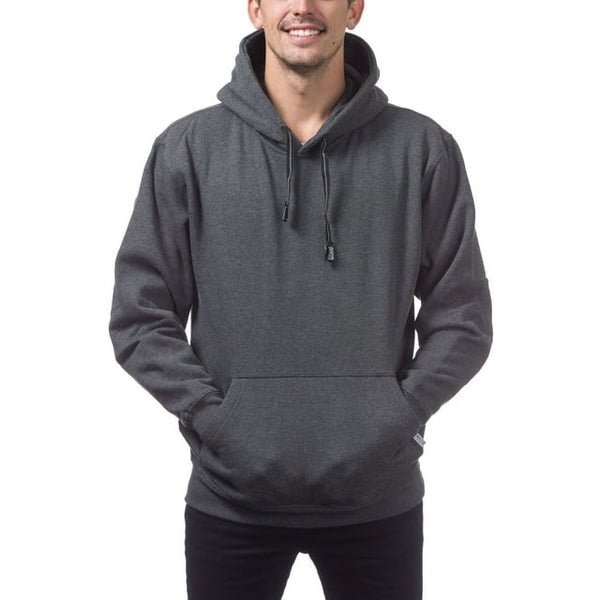 PRO CLUB HEAVYWEIGHT PULLOVER HOODIE - CHARCOAL FRONT SIDE