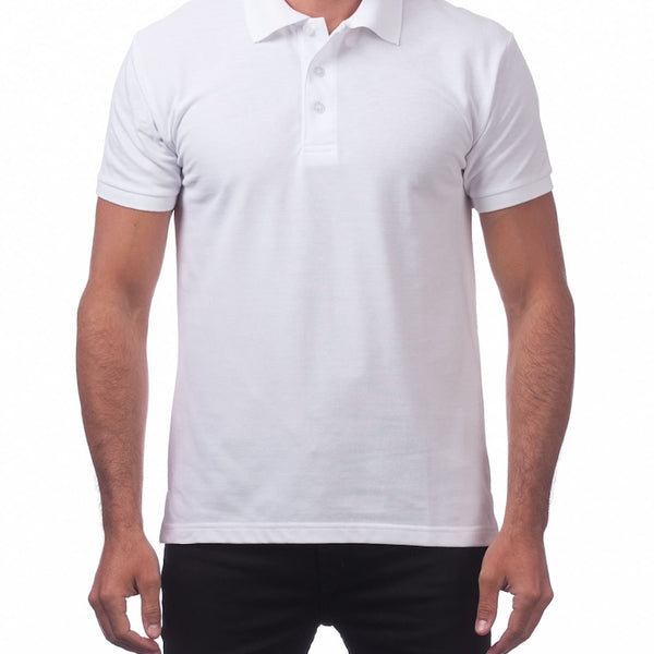 GPSK-518 Frank Polo white Pro Club Pique Polo Cotton Short Sleeve