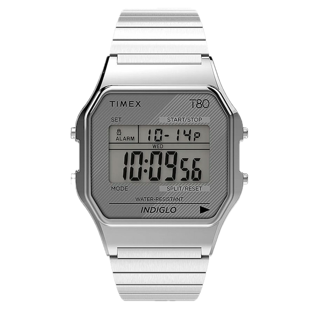 Timex T80 34mm Watch with Stainless Steel Bracelet - SILVER