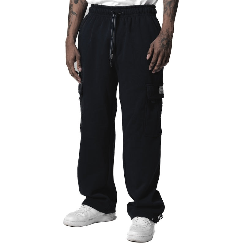 Pro Club Heavyweight Fleece Cargo Sweatpants - BLACK FRONT