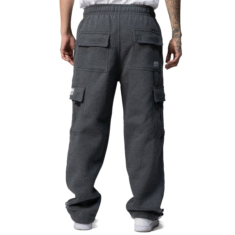 Pro Club Heavyweight Fleece Cargo Sweatpants - CHARCOAL BACK