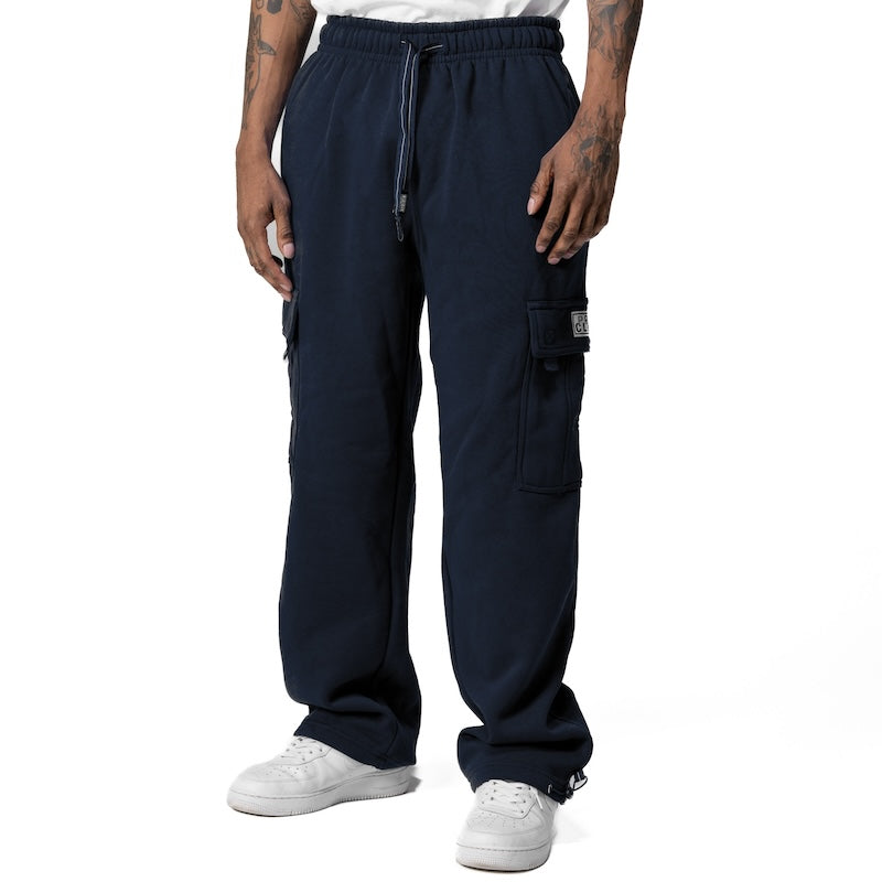 Pro Club Heavyweight Fleece Cargo Sweatpants - NAVY FRONT