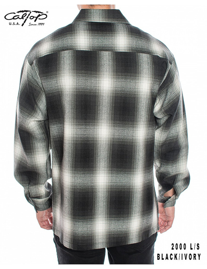 CalTop Long Sleeve Flannel - Black/Ivory