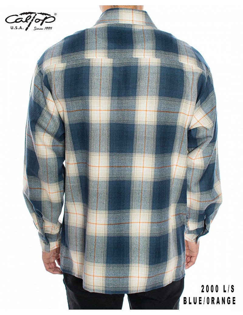 CalTop Long Sleeve Flannel - Blue/Orange