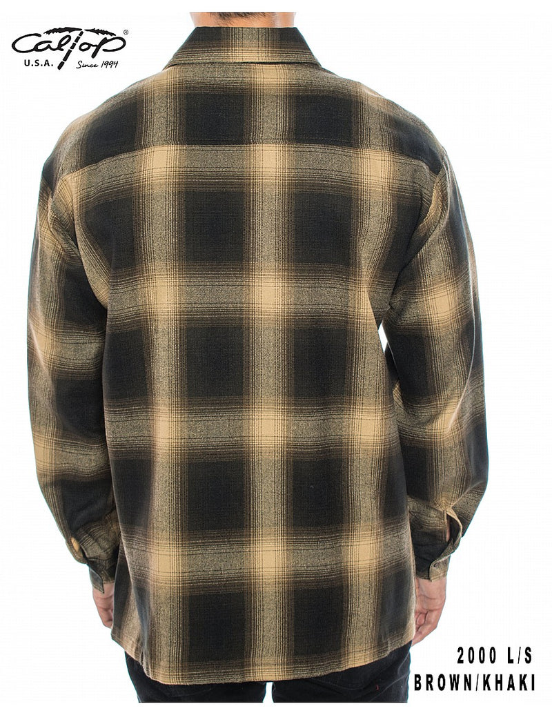 CalTop Long Sleeve Flannel - Brown/Khaki