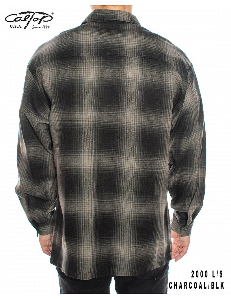 CalTop Long Sleeve Flannel - Charcoal/Black