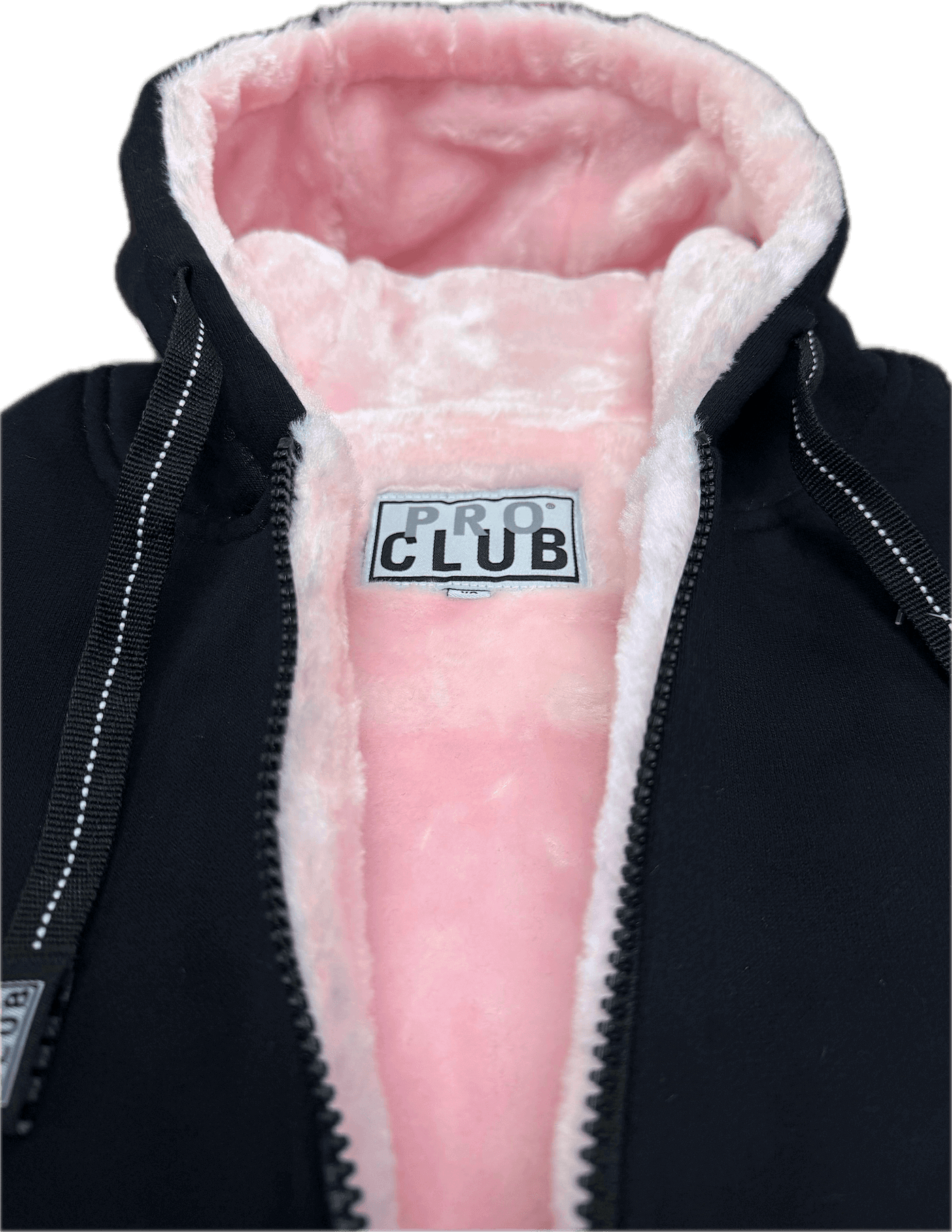 Pro Club Heavyweight Pile Full Zip Hoodie - Black/Pink – Frank
