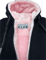Pro Club Heavyweight Pile Full Zip Hoodie - Black/Pink