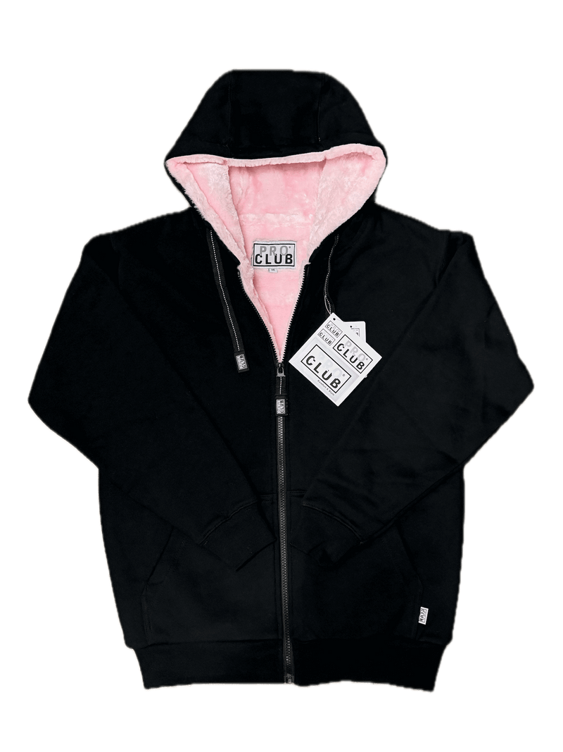 Pro Club Heavyweight Pile Full Zip Hoodie - Black/Pink – Frank
