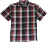 YAGO Men's Relaxed Fit Checkered Short Sleeve Woven Work Shirt