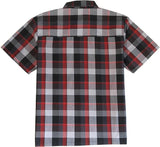 YAGO Men's Relaxed Fit Checkered Short Sleeve Woven Work Shirt