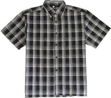 YAGO Men's Relaxed Fit Checkered Short Sleeve Woven Work Shirt