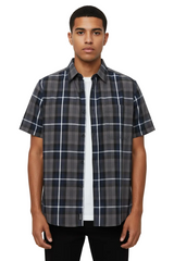 Yago Men's Relaxed Fit Checkered Short Sleeve Woven Work Shirt