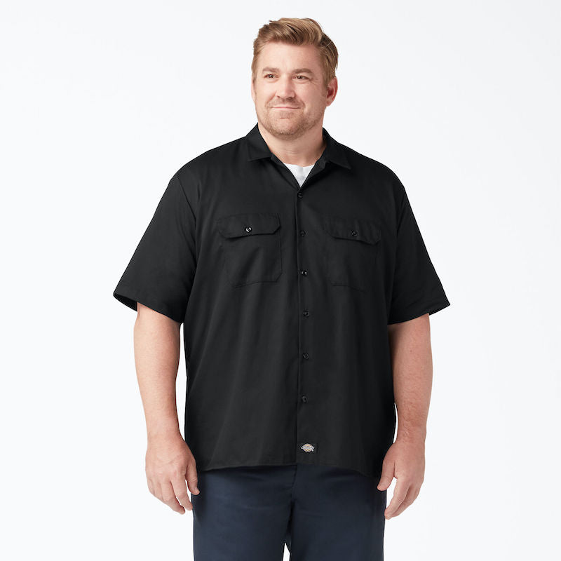 DICKIES WORK SHIRT SHORT SLEEVE - BLACK FRONT TWO