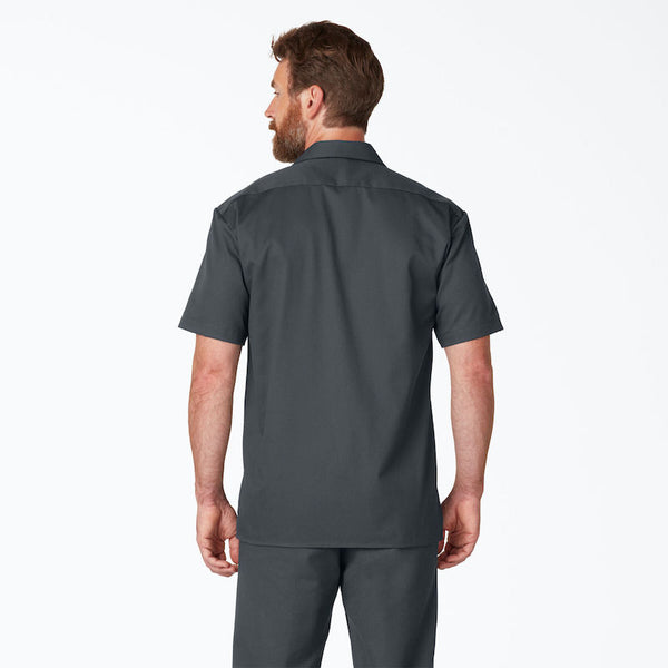 DICKIES WORK SHIRT SHORT SLEEVE - CHARCOAL BACK ONE