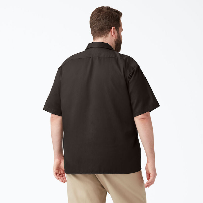 DICKIES WORK SHIRT SHORT SLEEVE - DARK BROWN BACK TWO