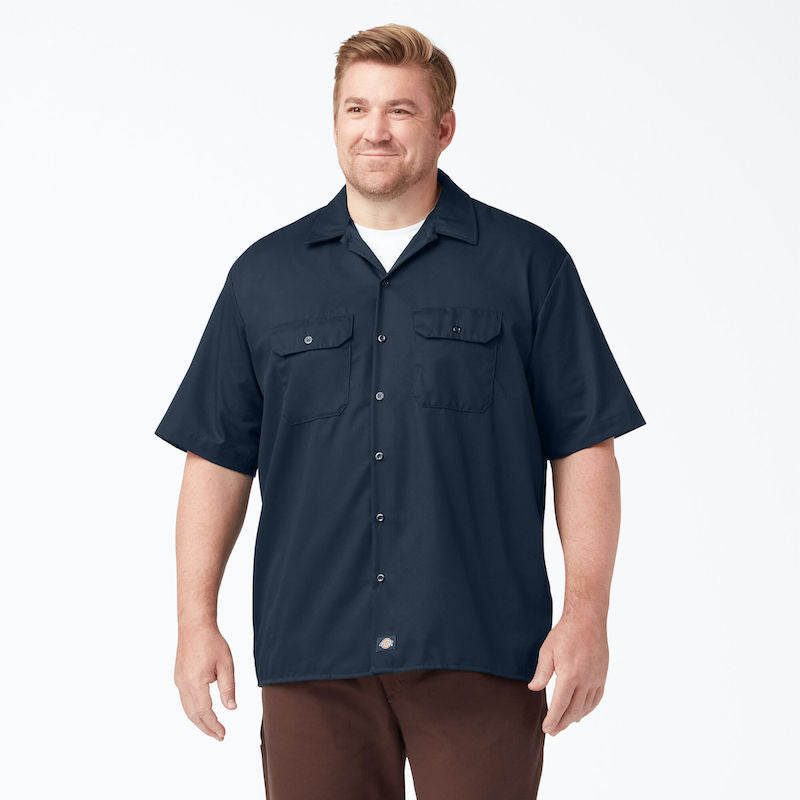 DICKIES WORK SHIRT SHORT SLEEVE - DARK NAVY FRONT TWO 