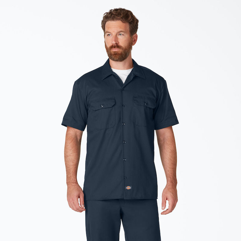 DICKIES WORK SHIRT SHORT SLEEVE - DARK NAVY FRONT ONE 