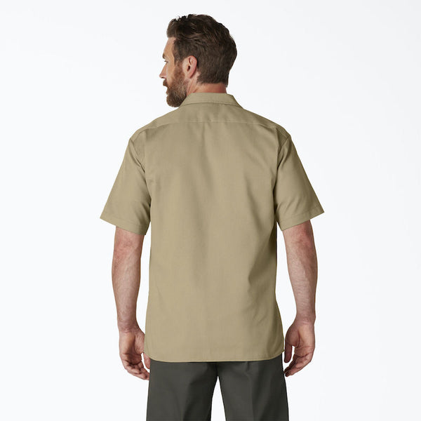 DICKIES WORK SHIRT SHORT SLEEVE - KHAKI BACK ONE