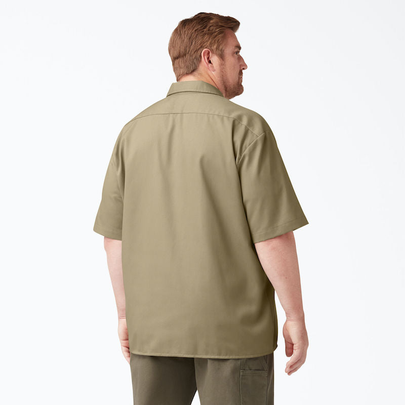 DICKIES WORK SHIRT SHORT SLEEVE - KHAKI BACK TWO