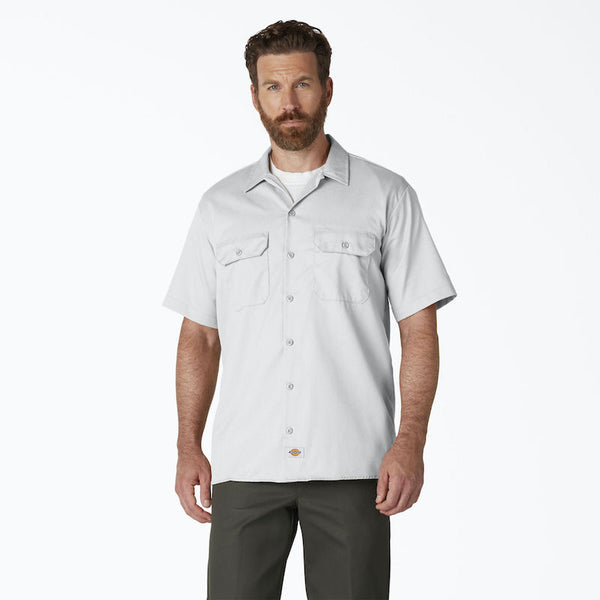 DICKIES WORK SHIRT SHORT SLEEVE - WHITE FRONT ONE