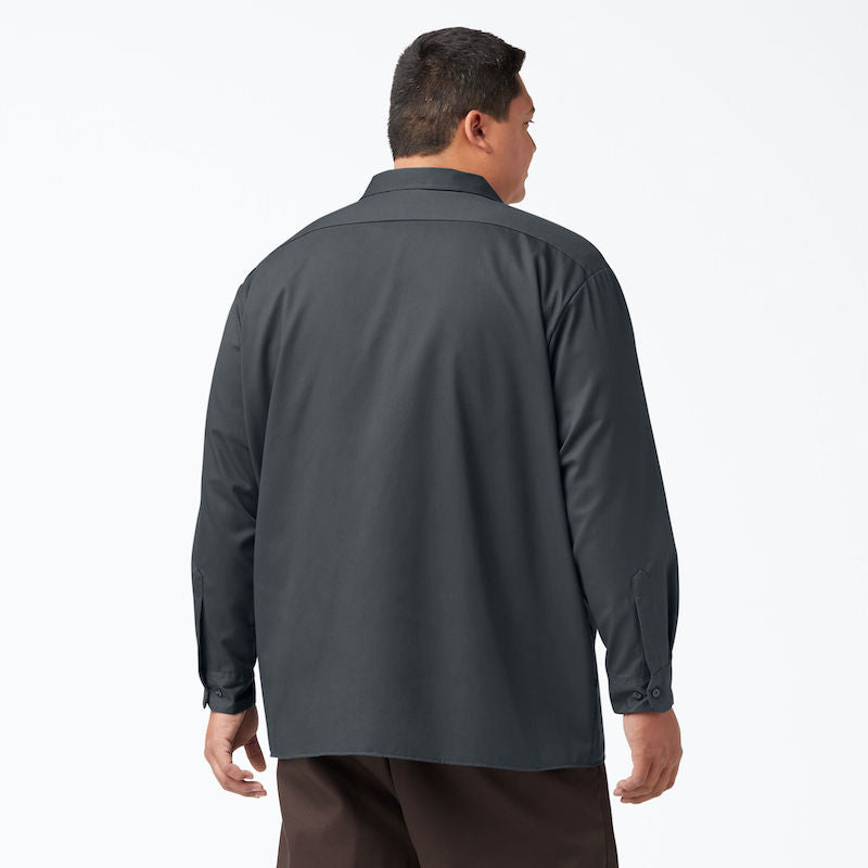 DICKIES WORK SHIRT LONG SLEEVE - CHARCOAL BACK TWO