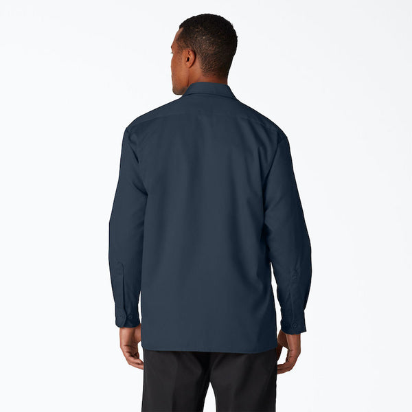 DICKIES WORK SHIRT LONG SLEEVE - DARK NAVY BACK ONE