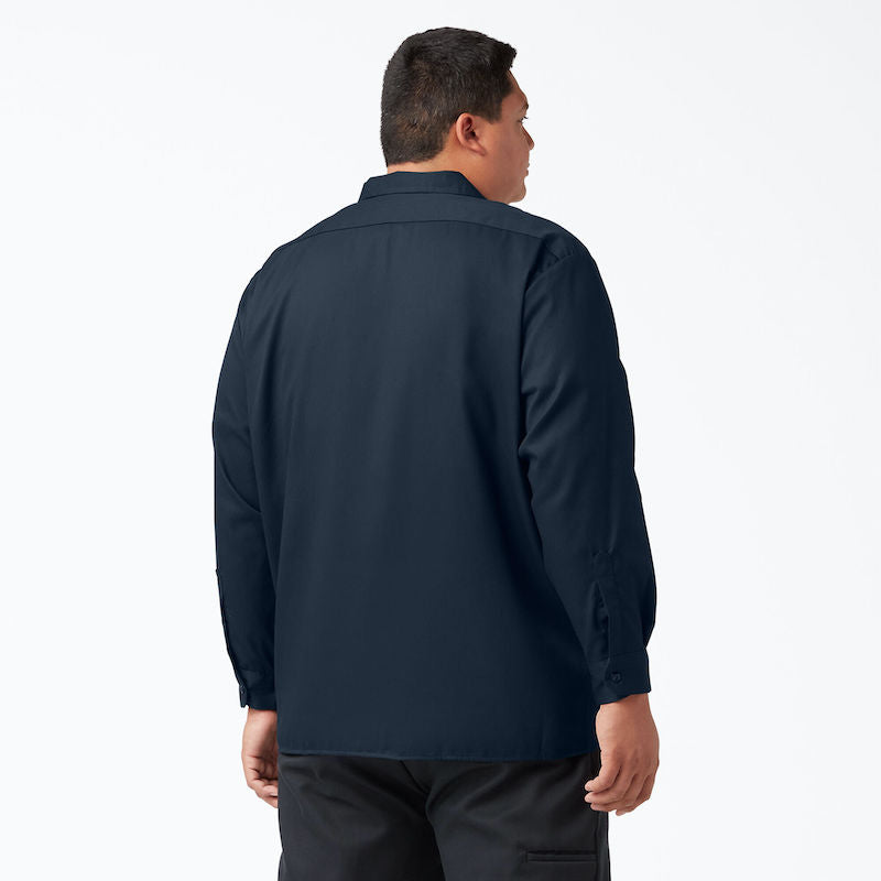 DICKIES WORK SHIRT LONG SLEEVE - DARK NAVY BACK TWO